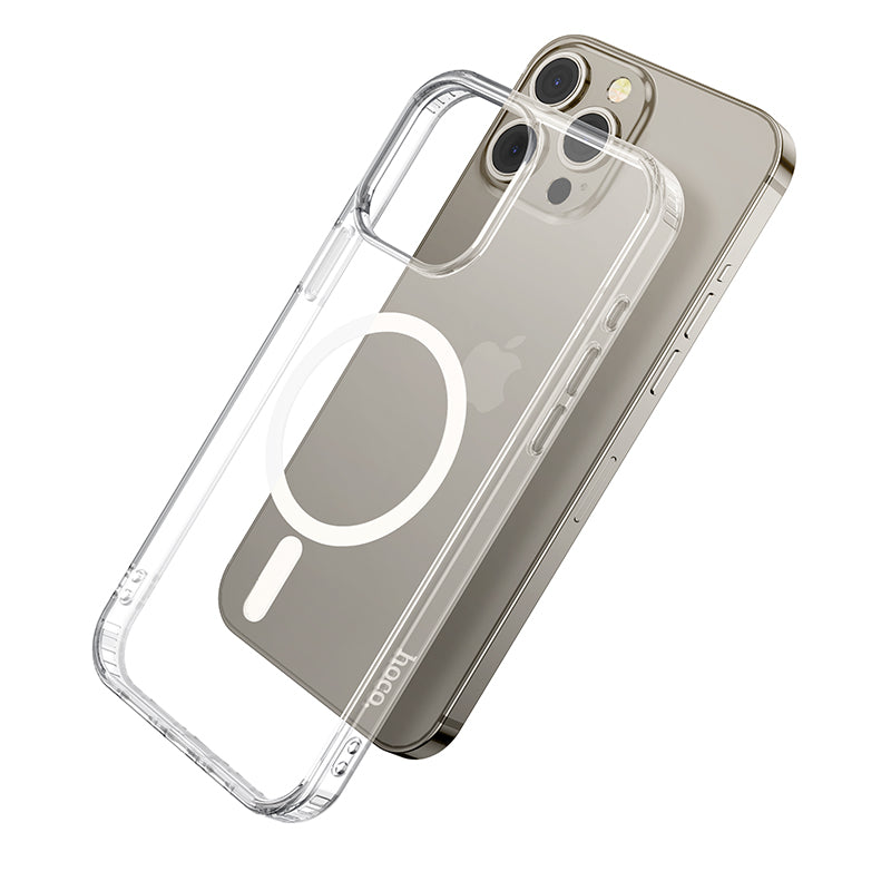 Magnetic Smart Phone Case Anti-Fall for iPhone 15 Pro Transparent - hocotech