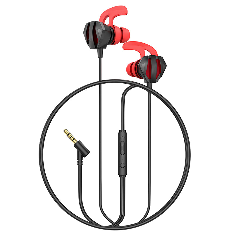 M105 Sharp Wire Control Gaming Earphones with Microphone Black Color - hocotech