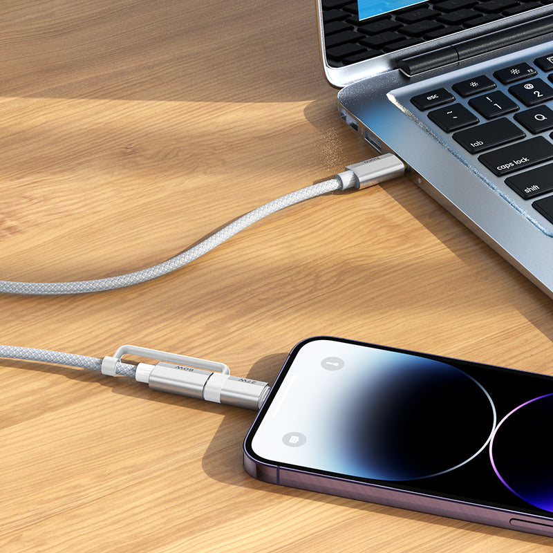 U134 Primero 2-in-1 Fast Charging Braided Data Cable Type-C to Type-CiP (L=1.2M) - hocotech