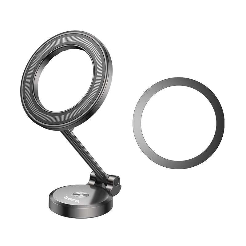 H51 Advantage Metal Ring Magnetic Car Phone Holder Dashboard Metal Gray Color - hocotech