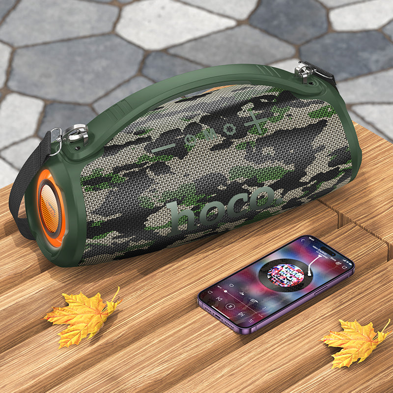 HA4 Powerfull Outdoor Bluetooth Speaker (Black & Camouflage Green Color) - hocotech