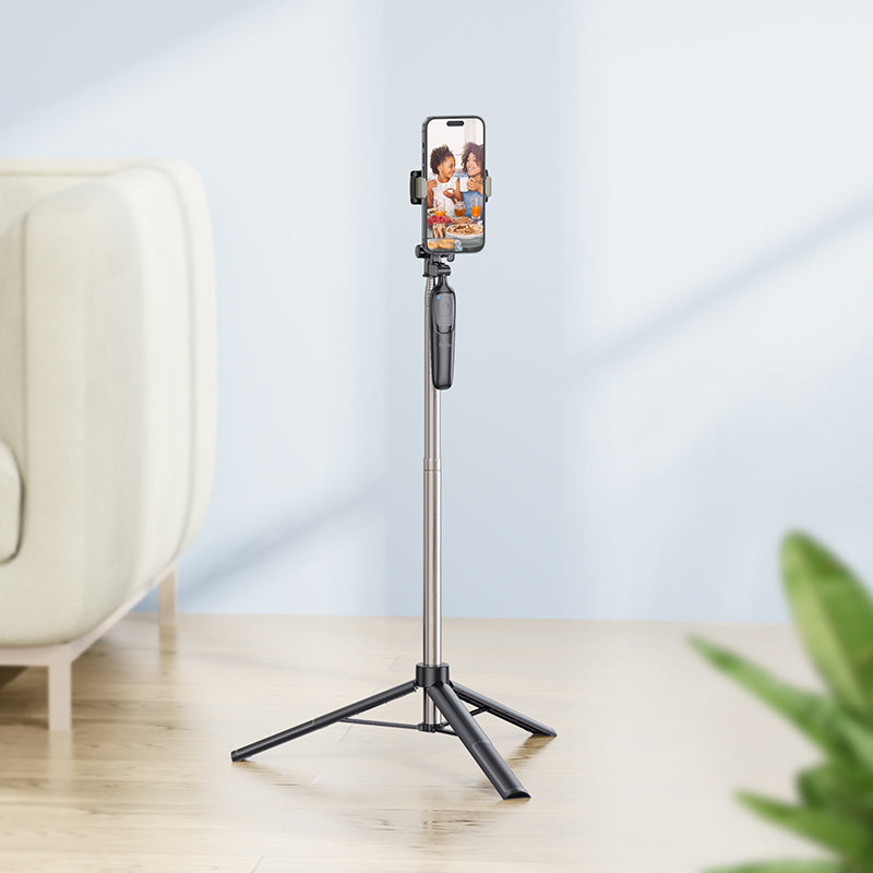 K19 Soul Ultra High Wireless Selfie Stick and Broad Cast Phone Holder Black Color - hocotech
