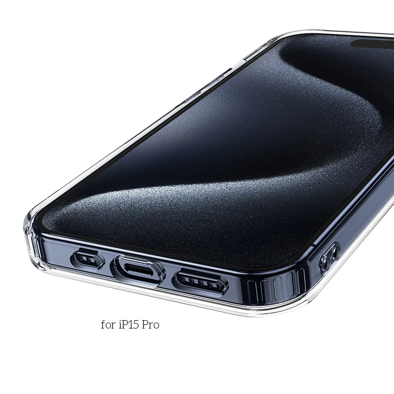 Magnetic Smart Phone Case Anti-Fall for iPhone 15 Pro Transparent - hocotech