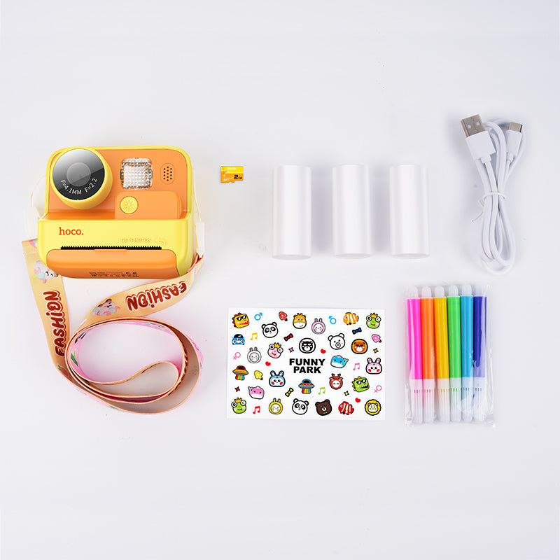 DV200 Dual Lens Children Printing Camera (Pink, Orange Color) - hocotech