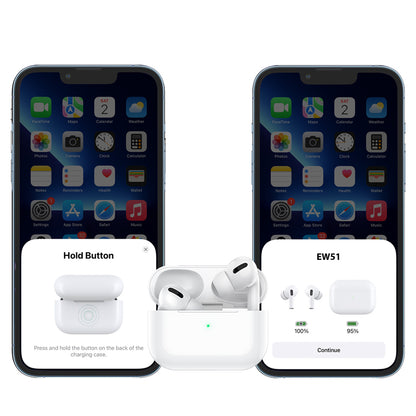 EW51 True Wireless ANC Noise Reduction Bluetooth Headset White Color - hocotech