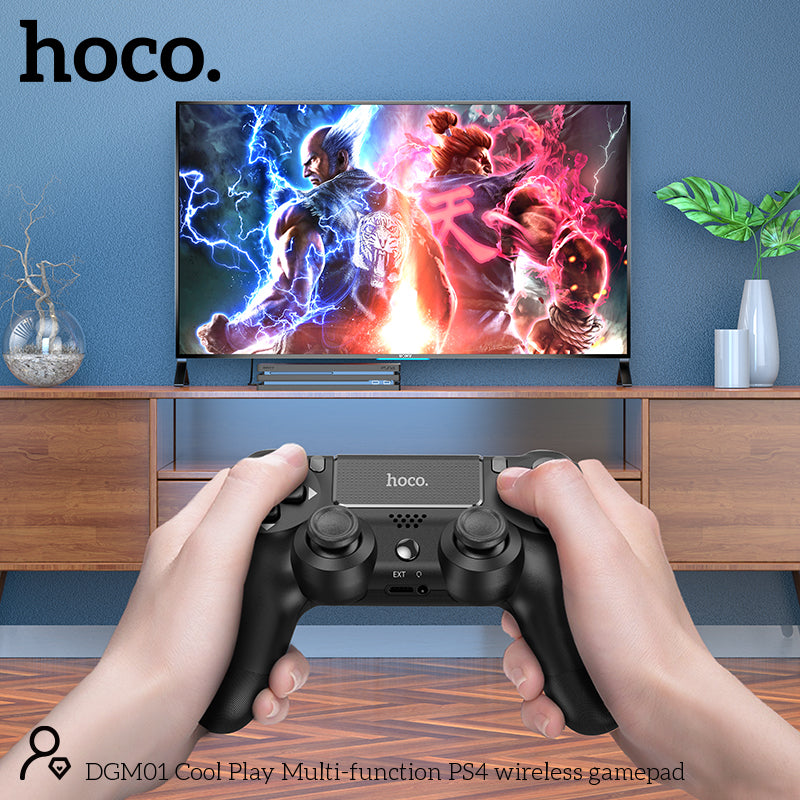 HOCO DGM01 Multifunctional PS4 Wireless Gamepad Black Color - hocotech