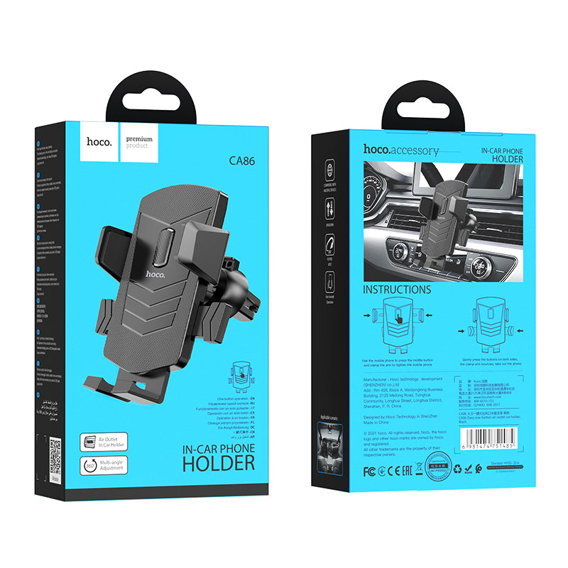 CA86 Davy one-button Air Outlet Car Holder - hocotech