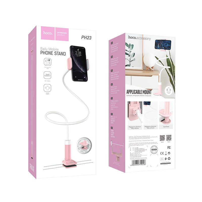 PH23 Balu Mobile Phone Stand Pink White Color - hocotech