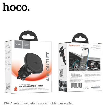 H34 Cheetah Magnetic Ring Car Phone Holder Air Vent - hocotech
