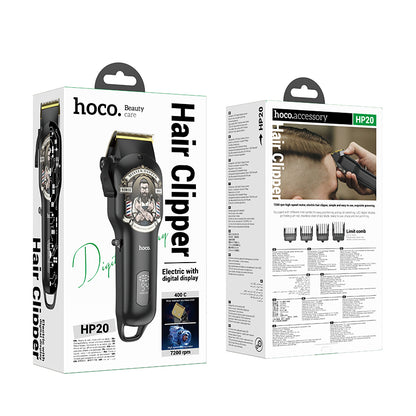 HP20 Electric Hair Clipper with Digital Display Black & Gold Color - hocotech