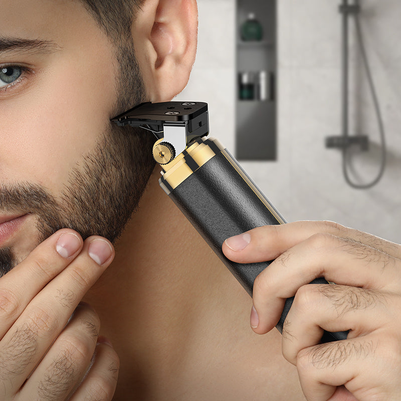 HP22 Retro Design Engraving Electric Hair Clipper Black & Gold Color - hocotech