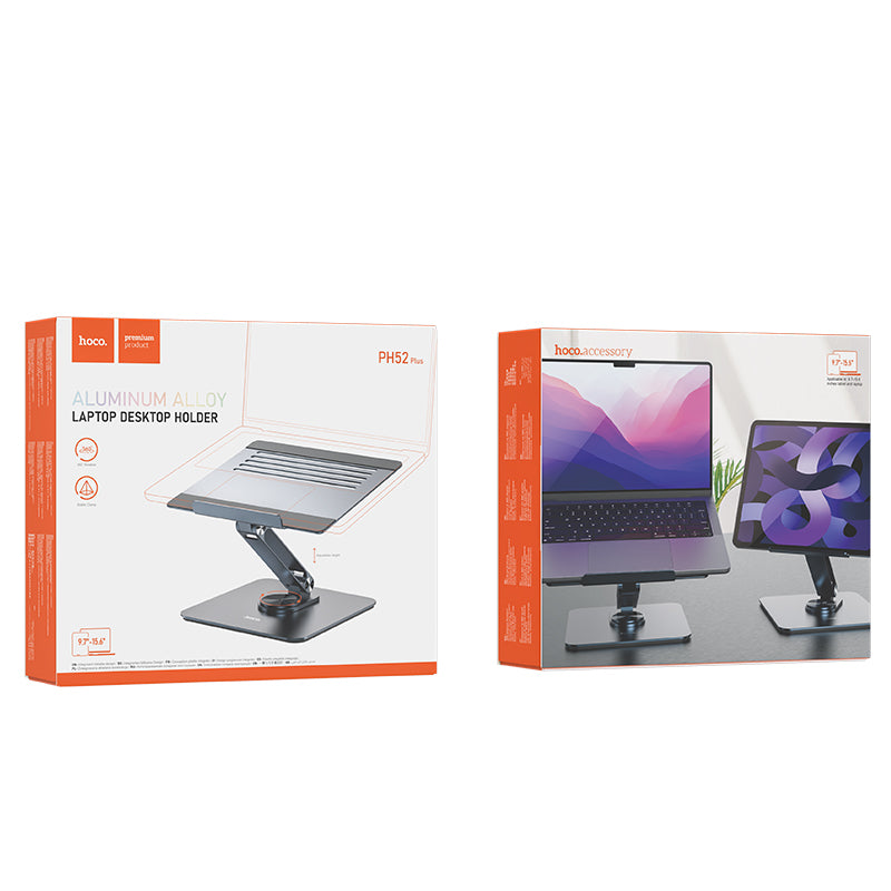 PH52 Plus Aluminum Alloy Laptop Desktop Holder Metal Gray Color - hocotech