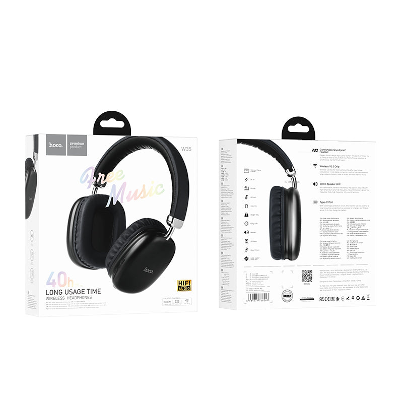 W35 Wireless Headphones 40h Long Usage Time - hocotech