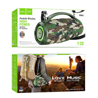 HA4 Powerfull Outdoor Bluetooth Speaker (Black & Camouflage Green Color) - hocotech