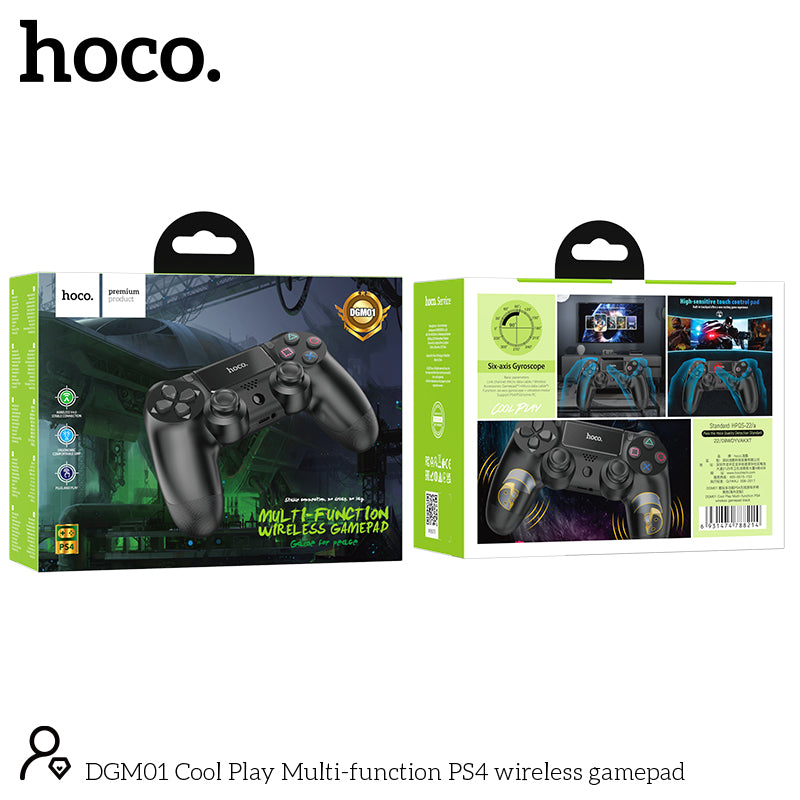 HOCO DGM01 Multifunctional PS4 Wireless Gamepad Black Color - hocotech