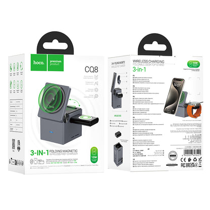CQ8 Folding 3-in-1 Magnetic Wireless Fast Charger - hocotech
