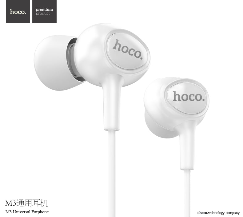 M3 Universal Earphone with Microphone iP (Black, White Color) - hocotech