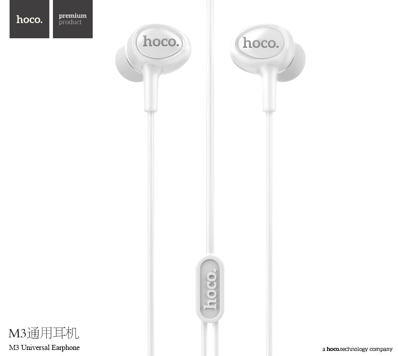 M3 Universal Earphone with Microphone iP (Black, White Color) - hocotech